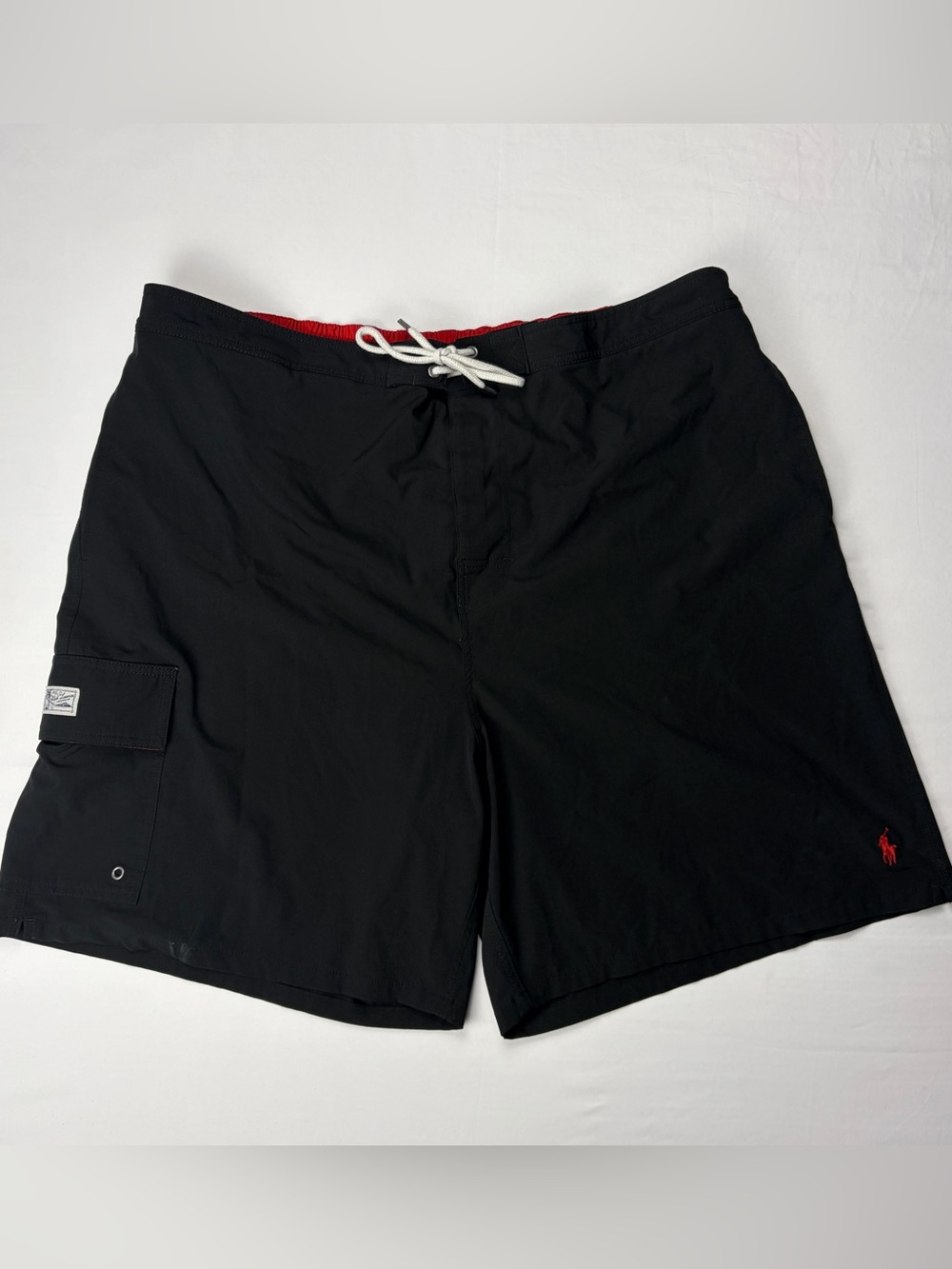 Polo Ralph Lauren Black Cargo Swim Trunks Red Pony 3XB Big & Tall